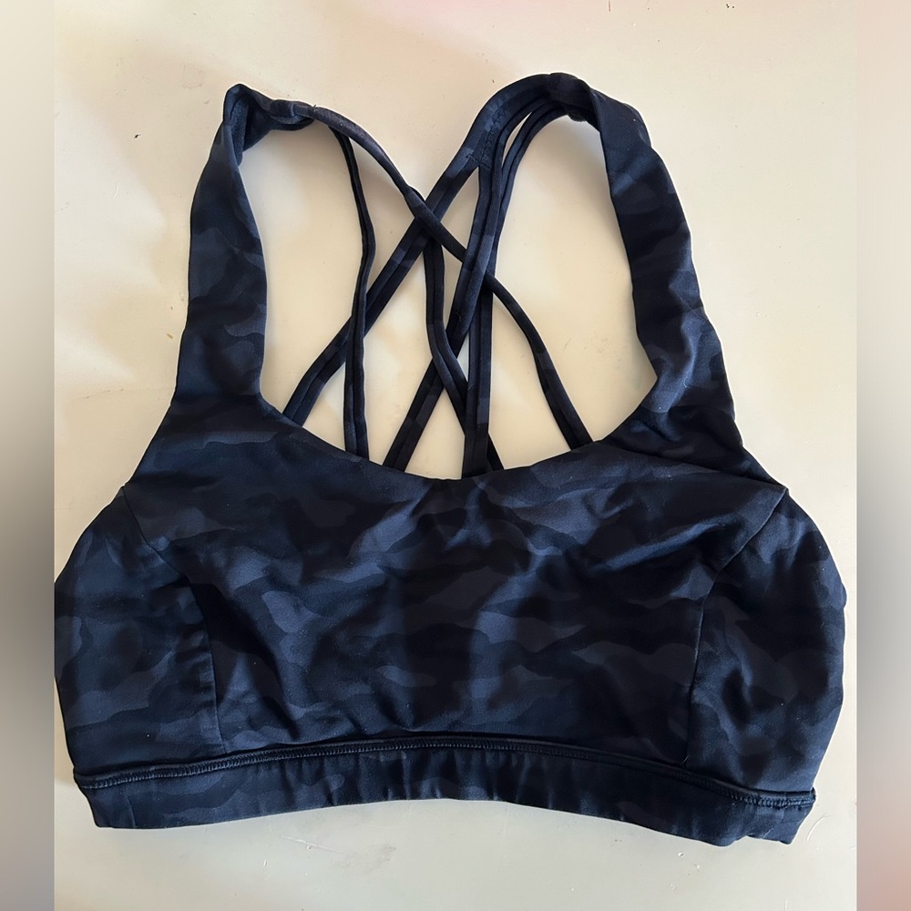 Lulu Lemon black camouflage sports bra